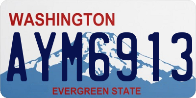 WA license plate AYM6913