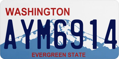 WA license plate AYM6914