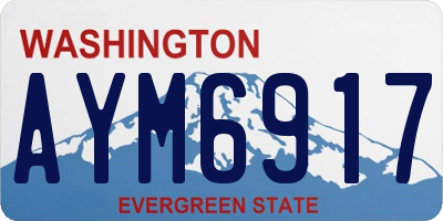 WA license plate AYM6917