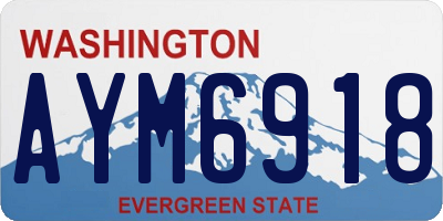 WA license plate AYM6918