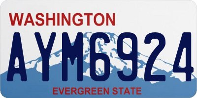 WA license plate AYM6924