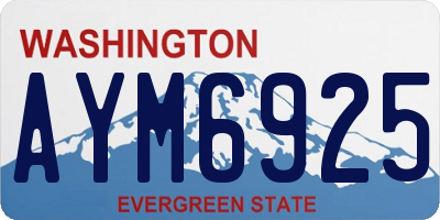 WA license plate AYM6925