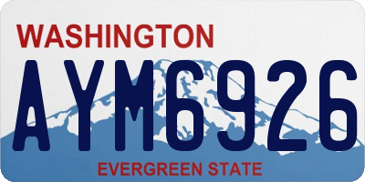 WA license plate AYM6926