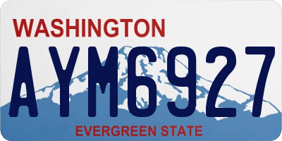 WA license plate AYM6927