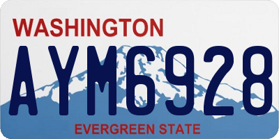 WA license plate AYM6928
