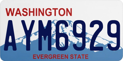 WA license plate AYM6929