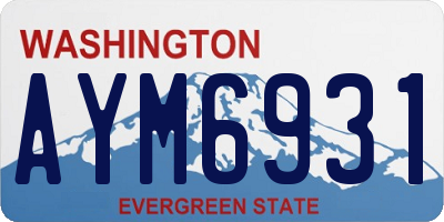 WA license plate AYM6931