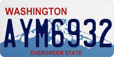 WA license plate AYM6932