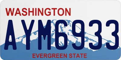 WA license plate AYM6933