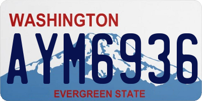 WA license plate AYM6936