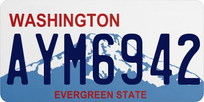 WA license plate AYM6942