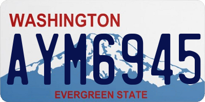 WA license plate AYM6945