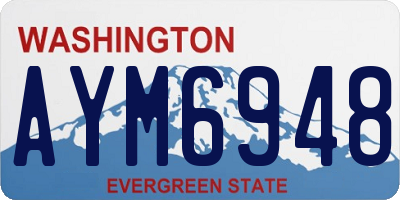 WA license plate AYM6948
