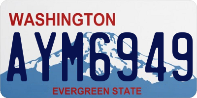 WA license plate AYM6949