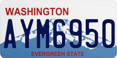 WA license plate AYM6950
