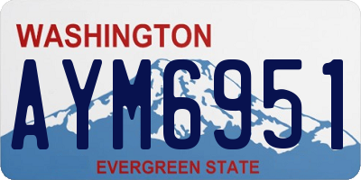 WA license plate AYM6951