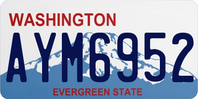 WA license plate AYM6952