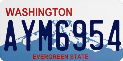 WA license plate AYM6954