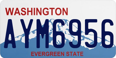 WA license plate AYM6956