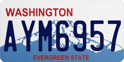 WA license plate AYM6957