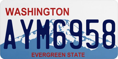 WA license plate AYM6958