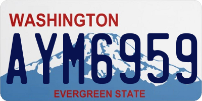 WA license plate AYM6959