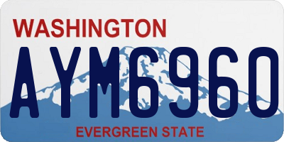 WA license plate AYM6960