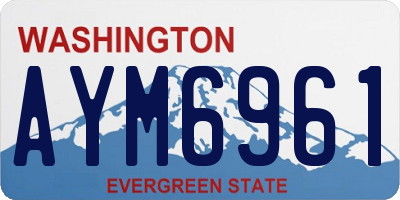 WA license plate AYM6961