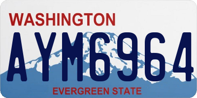 WA license plate AYM6964