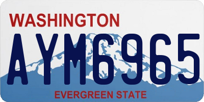 WA license plate AYM6965