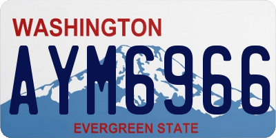 WA license plate AYM6966