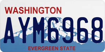 WA license plate AYM6968