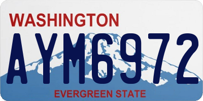 WA license plate AYM6972
