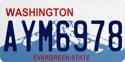 WA license plate AYM6978