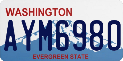WA license plate AYM6980