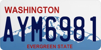 WA license plate AYM6981