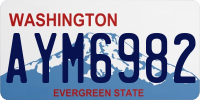 WA license plate AYM6982