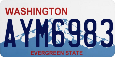 WA license plate AYM6983
