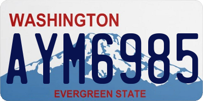 WA license plate AYM6985