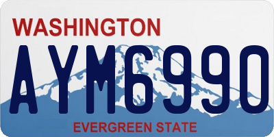 WA license plate AYM6990