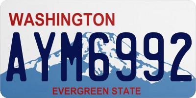 WA license plate AYM6992