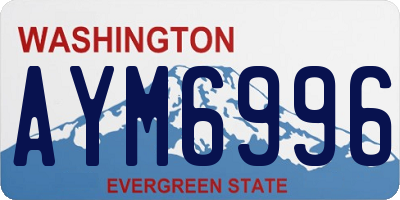 WA license plate AYM6996