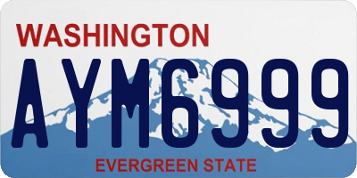 WA license plate AYM6999
