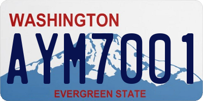 WA license plate AYM7001