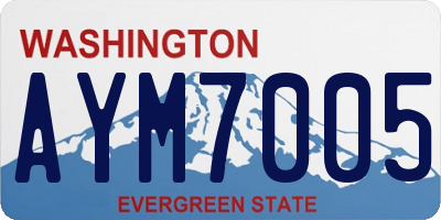 WA license plate AYM7005