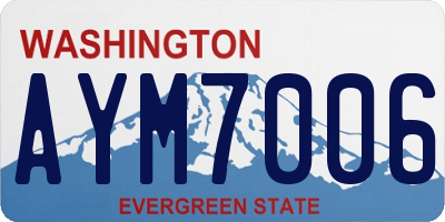 WA license plate AYM7006