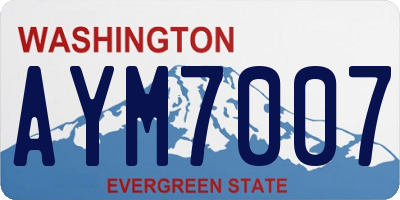 WA license plate AYM7007