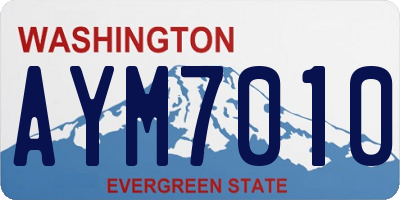 WA license plate AYM7010