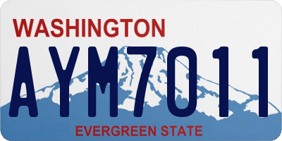 WA license plate AYM7011