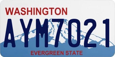 WA license plate AYM7021